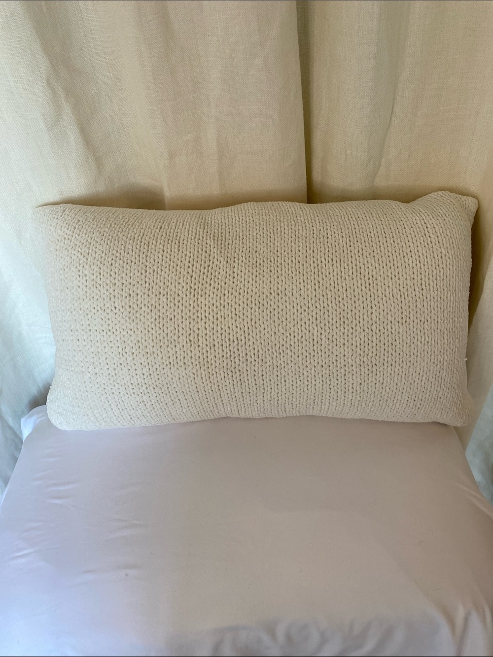 Cable-Knit Cream Decorative Throw Pillow - Picture 2 of 4